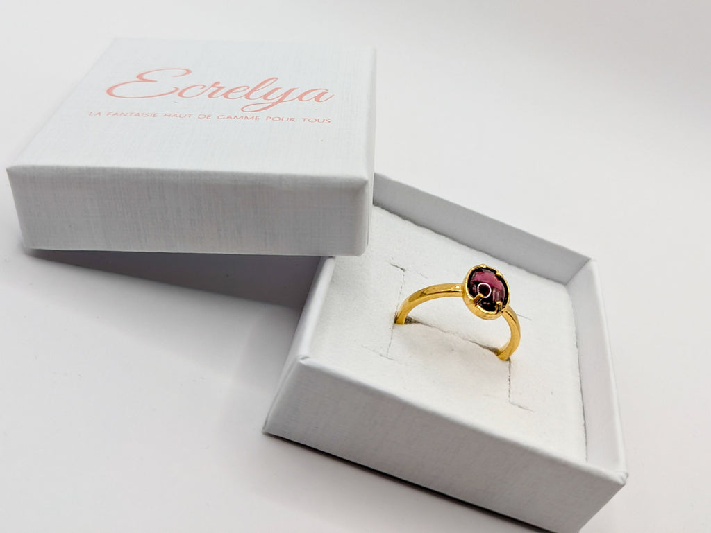 Bague en or & grenat - Ecrelya Bijoux