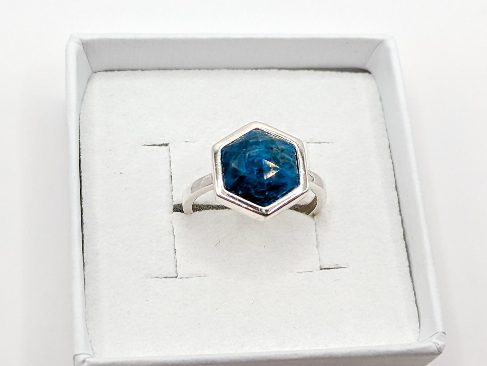 Bague Vintage Apatite Bleu - Ecrelya Bijoux