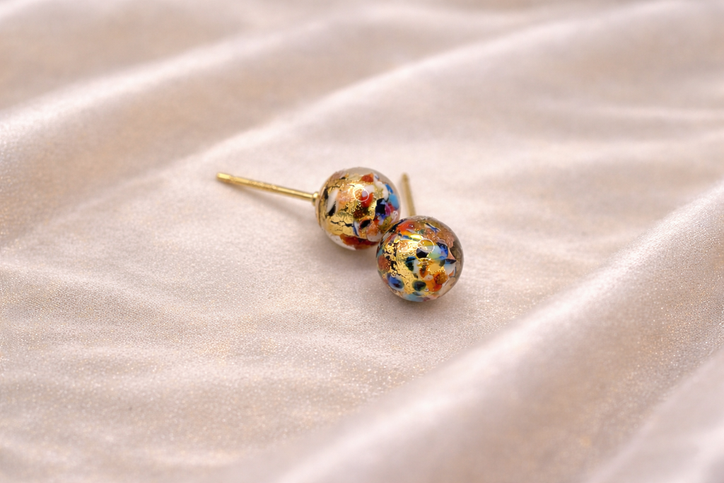 Boucle d'oreille perle de Murano et Or - Ecrelya Bijoux