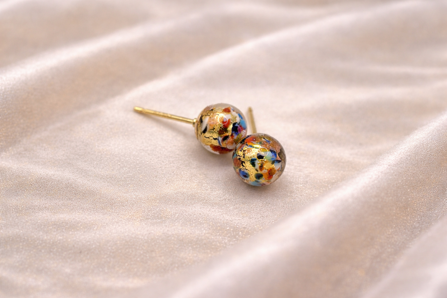 Boucle d'oreille perle de Murano et Or - Ecrelya Bijoux