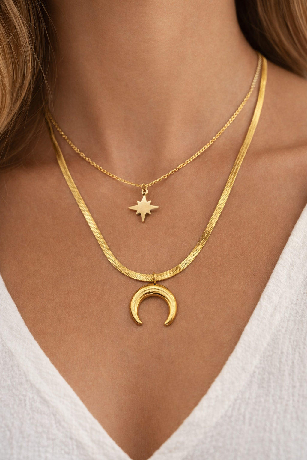 Collier Etoile et croissant de lune - Ecrelya