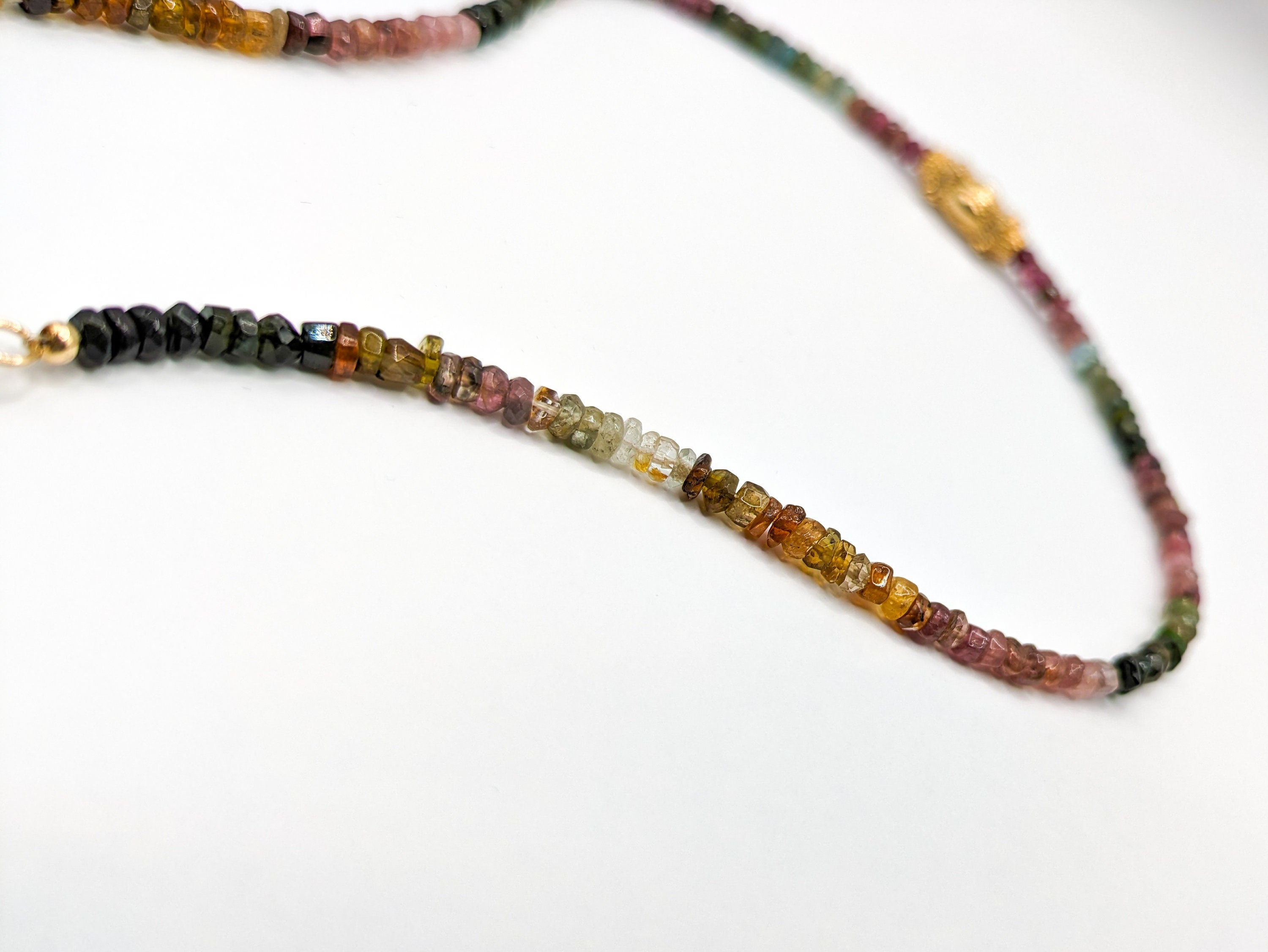 Collier en Tourmaline facettées multicolore - Ecrelya Bijoux
