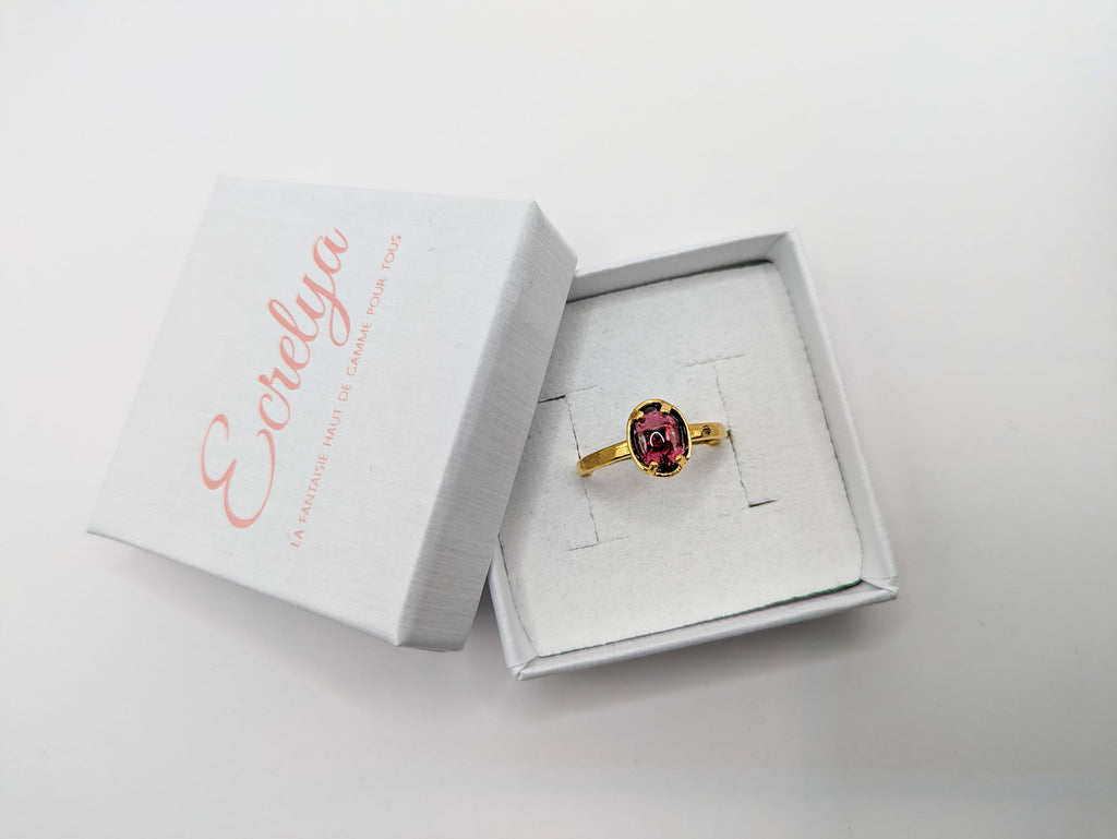 Bague en or & grenat - Ecrelya Bijoux