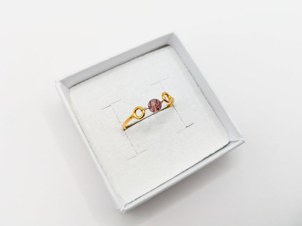 Bague en Or & Quartz Fraise - Ecrelya Bijoux