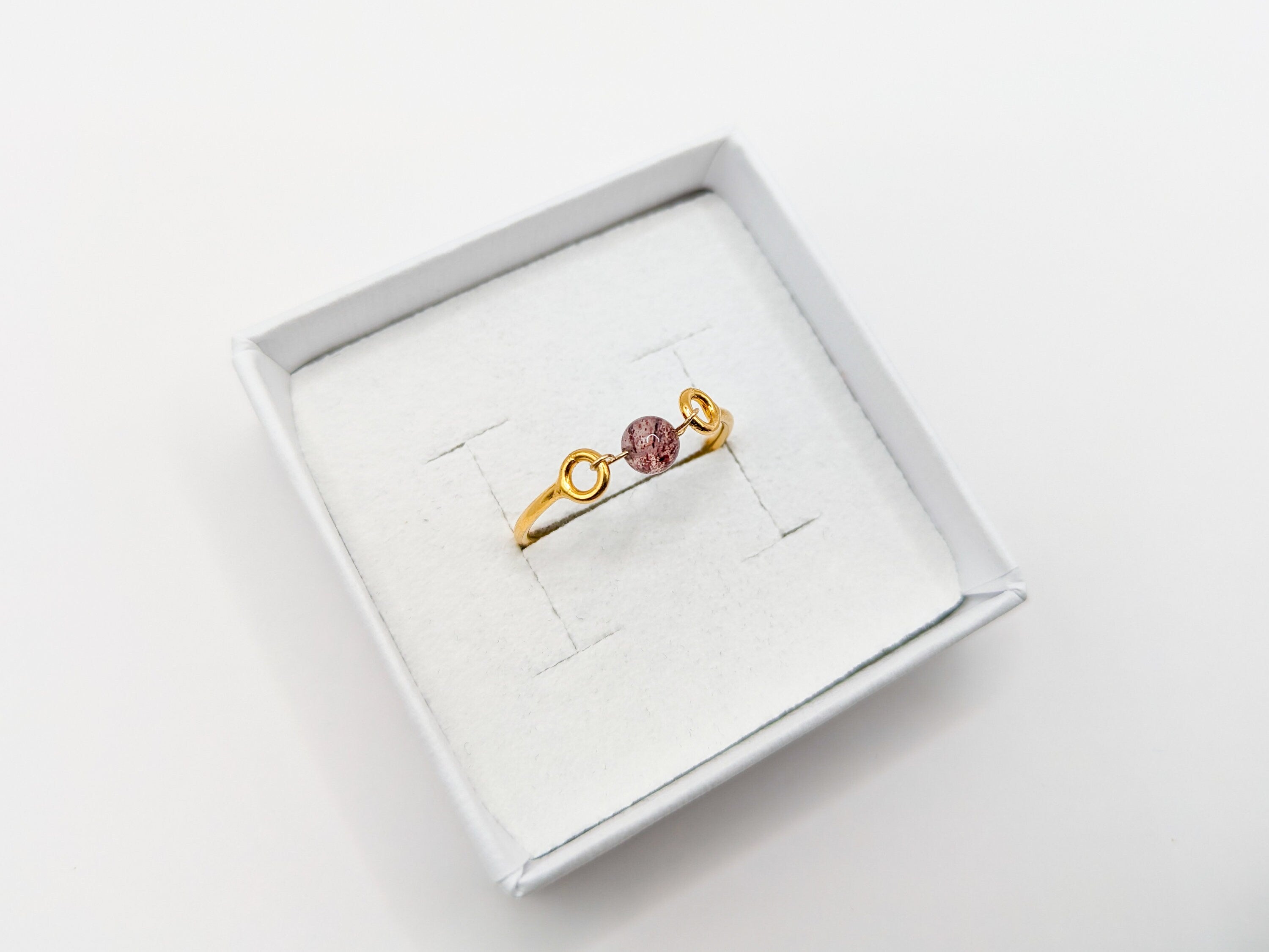 Bague en Or & Quartz Fraise - Ecrelya Bijoux