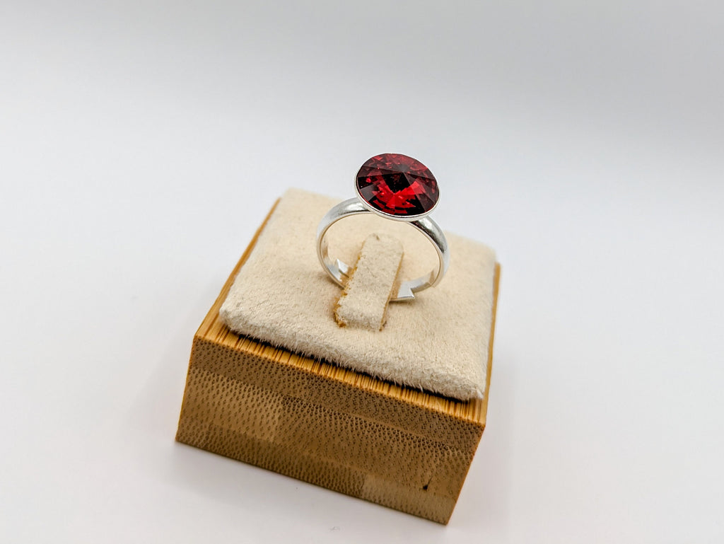 Bague en Argent 925 et Crystal Swarovski Red Scarlett - Ecrelya Bijoux