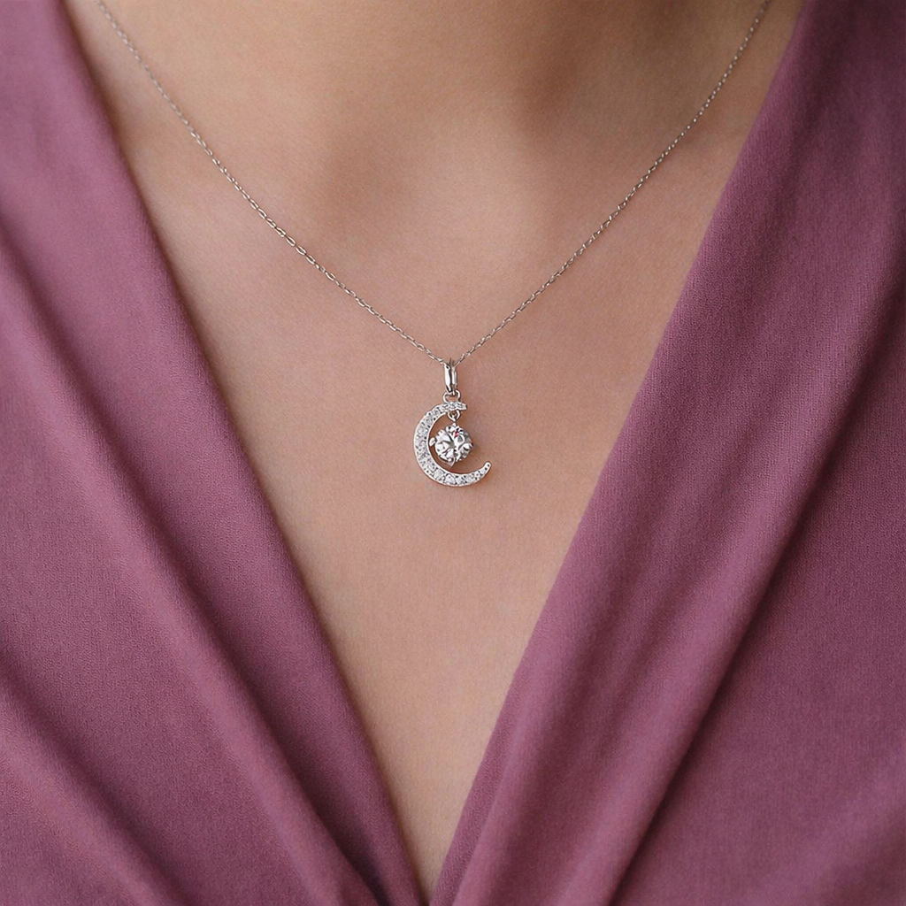 Collier Luna Moissanite - Ecrelya Bijoux