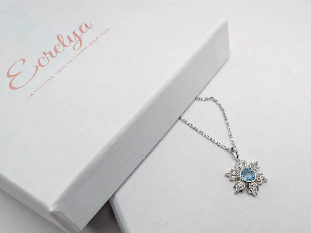 Collier étoile Topaze Bleue Naturelle - Ecrelya Prestige 