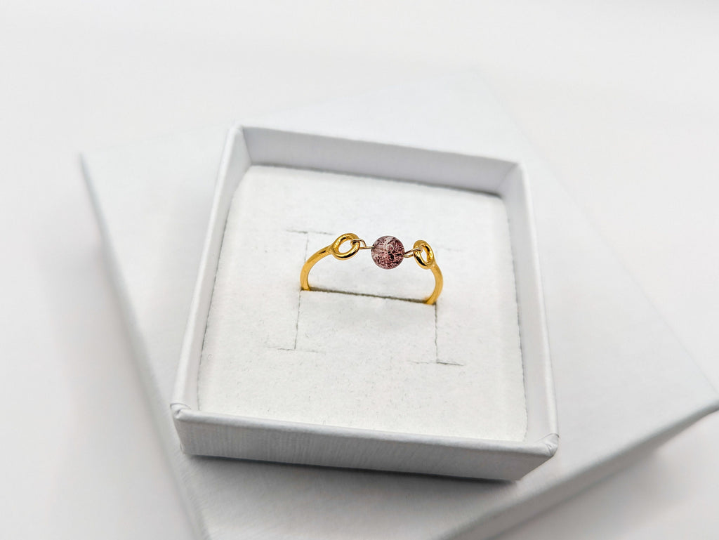 Bague en Or & Quartz Fraise - Ecrelya Bijoux