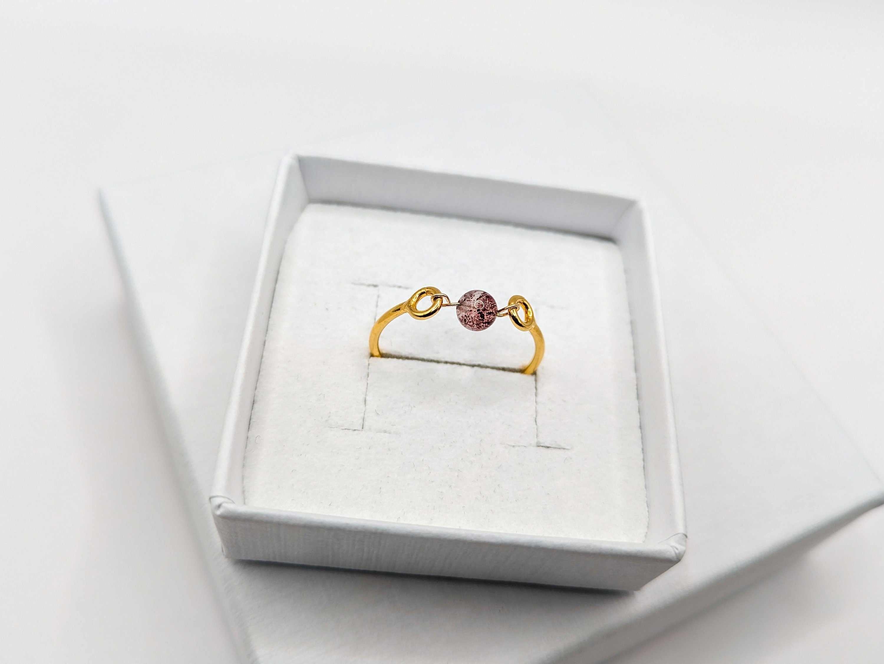 Bague en Or & Quartz Fraise - Ecrelya Bijoux